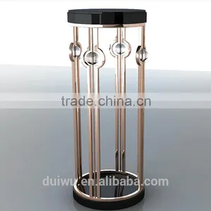 High Quality Eurpean Style Brushed Golden Stainless Steel Side Tables thumbnail-1