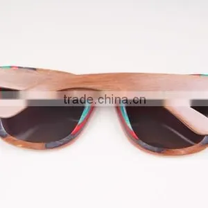 Handmade Wood Sunglasses Skateboard Wooden Glasses Eyewear Frames in China High Quality Custom Wood Sunglasses thumbnail-3