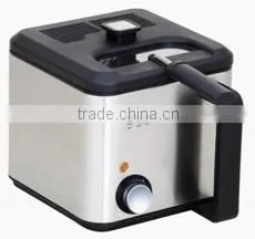 Best Selling1.5L 900W Adjustable and Visiable Square Stainless Steel Housing Material and Enamel Tank Deep Fryer With GS/CB/CE thumbnail-1
