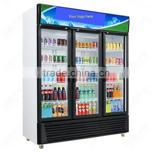 New Three Glass Door Beverage Display Fridges With Hinged Door thumbnail-1