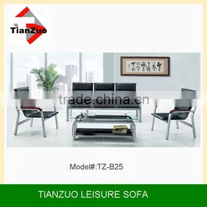 2013 New Style Sponge Cheap Black Leather Office Sofa With Cheap Price(TZ-B25) thumbnail-1