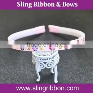 2015 High Quality Printed Grosgrain Ribbon Hairband For Kids Wholesale thumbnail-1