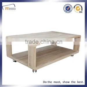 Good Quality Living Room Furniture MDF Coffee Table With Wheels thumbnail-1