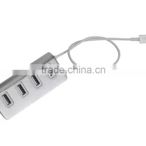 Wholesale Aluminium Casing Usb Type c Hub From Usb Hub Suppliers With LED Indicators Change to 4 Port Usb 2.0 Hub for Macbook thumbnail-2