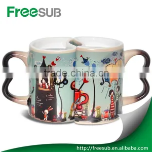 Personalized 11OZ Couple Cearmic Mug With Black Color Magic Coffee Mug for Love thumbnail-3