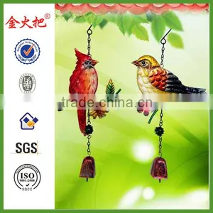 Fusing Glass and Metal Hanging Garden Decor Bird Windbell thumbnail-1