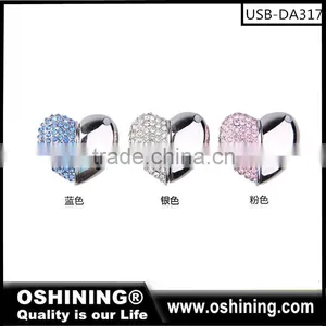 Crystal Heart Diamond Flash MemoryNecklace USB Pen Drive For Gift(USB-DA317) thumbnail-1