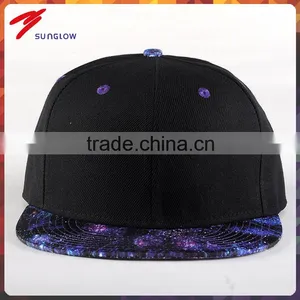 2015 Custom Design 100%acrylic Plain Black Snapback Wholesale thumbnail-1