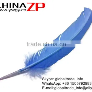CHINAZP Crafts Wholesale Best Selling Dyed Sky Blue Solid Color Turkey Feathers thumbnail-3