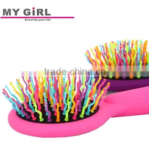 My Girl 2016 Portable Mirror Rainbow Hairbrush Plastic Hair Comb With Hand thumbnail-2