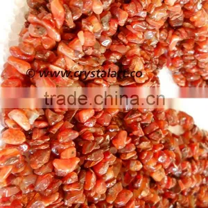Red Carnilian Agate Chips 36 Inches Strings thumbnail-2