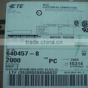 2.54mm Pitch PCB Wire to Board Connector TE 8P MAT100 HDR ASSY SQ Connector 640457-8 Right Angle Header 8 Pin Through Hole thumbnail-3
