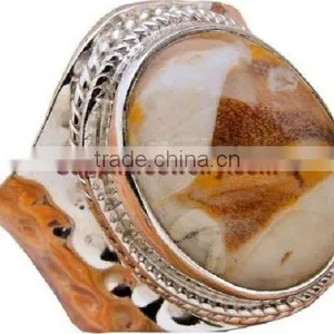 Magnificent 925 Sterling Silver Gemstone Shell Ring Wholesaler Handmade Jewelry Rings thumbnail-1