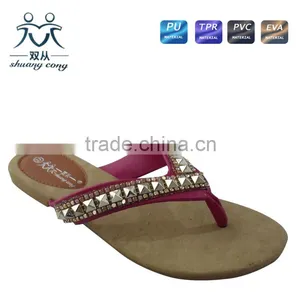 2016 Fuzzy Summer Metal Bead Slipper for Girls thumbnail-2