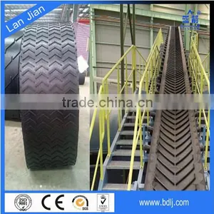 Patterned Chevron Rubber Conveyor Belt ,EP, NN, CC Fabric Rough Top Rubber Belt thumbnail-1