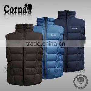 Sleeveless Brown Stain Resistant Fashion 100% Polyester Men Winter Outdoor Active Waistcoat thumbnail-4