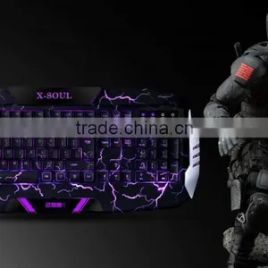 Crack Versions Profrssional Backlit Programmable Gaming Keyboard Gamer for Net Bar thumbnail-6