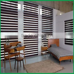 Motorized Folded Zebra Home Interior Window Blinds Day Night Roller Blinds thumbnail-6