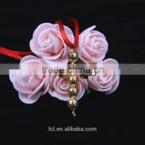 New Arrival Imitati Jewelry Cross Bling Handmade Necklace Cute Girl Religious NecklaceRed and Green Bell Necklace fo Cotton Rope thumbnail-4