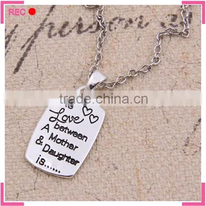 Cheap Dog Tag Necklaces for Mother, Imitate Silver Chain Engraved Necklace thumbnail-1