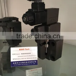 Yuken Series Hydraulic Valves Low Noise Type Solenoid Controlled Relief Valves S-BSG-03/06/10,-51/51/51 thumbnail-1