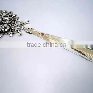 Shoe Horn Brass Silver Plated Rose Bunch Style thumbnail-1