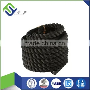 Power Training Rope Crossfit 3 Strand Black Battle Rope Speed Rope thumbnail-3