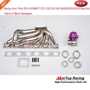 Mertop Race 3.0mm Tube Thickness STEAM PIPE for BMW T3/T4 Turbo Manifold E30 E34 24V M50/M52/S50/S52+44mm V Band Wastega thumbnail-1