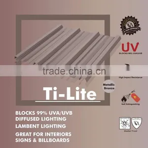 Plastic Polycarbonate Metallic Corrugated Laminate Roofing Sheet (Ti-Lite Metallic Bronze TRIMDEK) thumbnail-1
