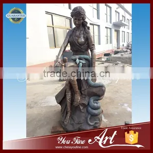 Sexy Female and Snake Bronze Sculpture thumbnail-1