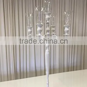 High Quality Black Candelabra With Glass Votive, Black Centerpiece For Wedding thumbnail-3