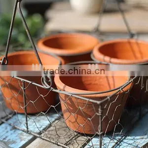 Handmade Small Wire Mesh Baskets for Plant Decorative Wire Basket thumbnail-6