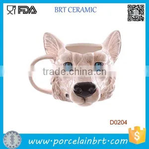 Wolf Head Shape Ceramic Mug for Birthday Gift thumbnail-1