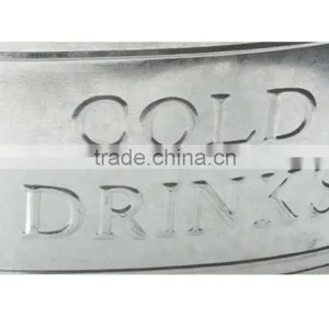 Galvanized Finish Oval Beer Tub | Wine | Beer | Beverage Cooler Ice thumbnail-2
