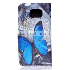 Painting Phone Case Wallet Leather Case Leather Flip Holster for Samsung S7 Edge thumbnail-3