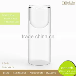 New Designed Tall Shaped Pyrex Glass Tube Candle Holder thumbnail-1