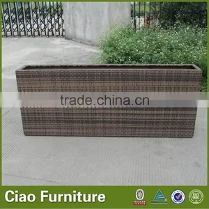 Hot Sell Garden Rectangle Shape Planter Rattan Flower Pot thumbnail-2