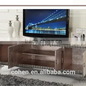 E106 Postmodern Western-style High Quality Stainless Steel Crocodile PU tv Stand/cabinet thumbnail-1