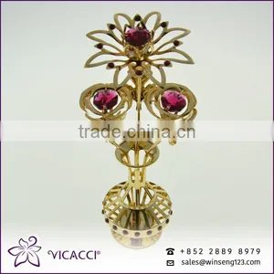 Cheap Flower Vase With SWAROVSKI Crystal Metal Home Decoration thumbnail-6