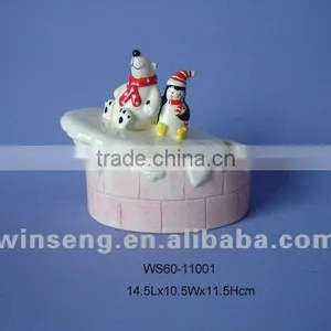 Mini Lovely Polar Bear Ceramic Christmas Penguin Toys for Home Decor thumbnail-1