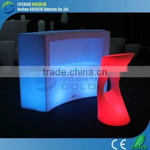 Computer Control Low Cocktail Bar Counter Glowing LED Bar Table With Stool thumbnail-2