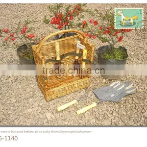 Wicker Garden Tool Basket thumbnail-1