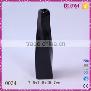 Irregular Shape Ceramic Black Glaze Single Flower Vase thumbnail-1