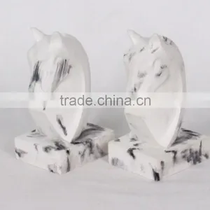 Home Deco Wholesale Cement Horse Head Book Stand Unique Marble Effect Concrete Cute Custom Bookends thumbnail-1