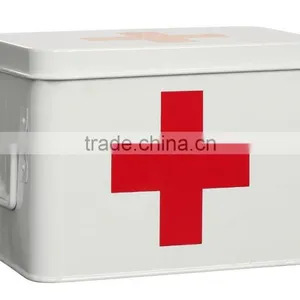 Multifunctional Rectangle Metal Medicine Storage Box Portable First Aid Cabinet thumbnail-6
