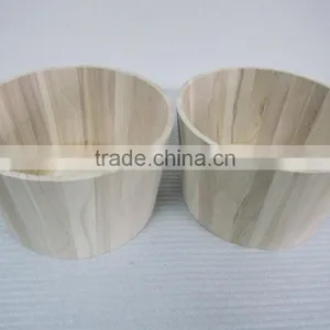 Hot Sale Natural Handmade Round Shape Solid Wooden Barrel, Wood Barrel With Rope Handle Manufacture thumbnail-5