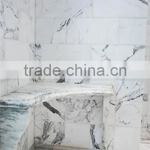 Exceptional Quality Modern Home Design Natural Stone White Marble Tiles in China thumbnail-1