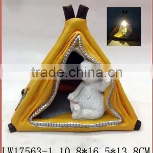 Solar Light Outdoor Wall Pure White Rabbit in Tent Outdoor Light With Solar Source thumbnail-1
