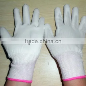 13G White PU Palm Coated Nylon Gloves thumbnail-1