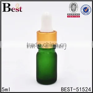 5ml Frosted Green Small Glass Oil Bottle Wholesale With Big Head Dropper thumbnail-6